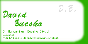 david bucsko business card