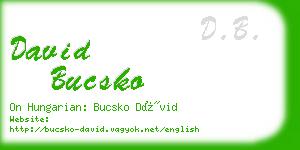 david bucsko business card